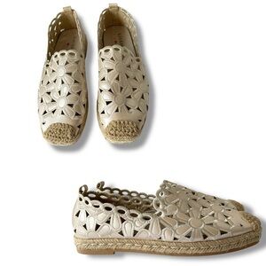 Kiss Kiss Shoes Italy Maxine Cutout Floral Espadrilles EU Size 40